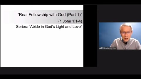 [20210801] Real Fellowship with God (Part 1)