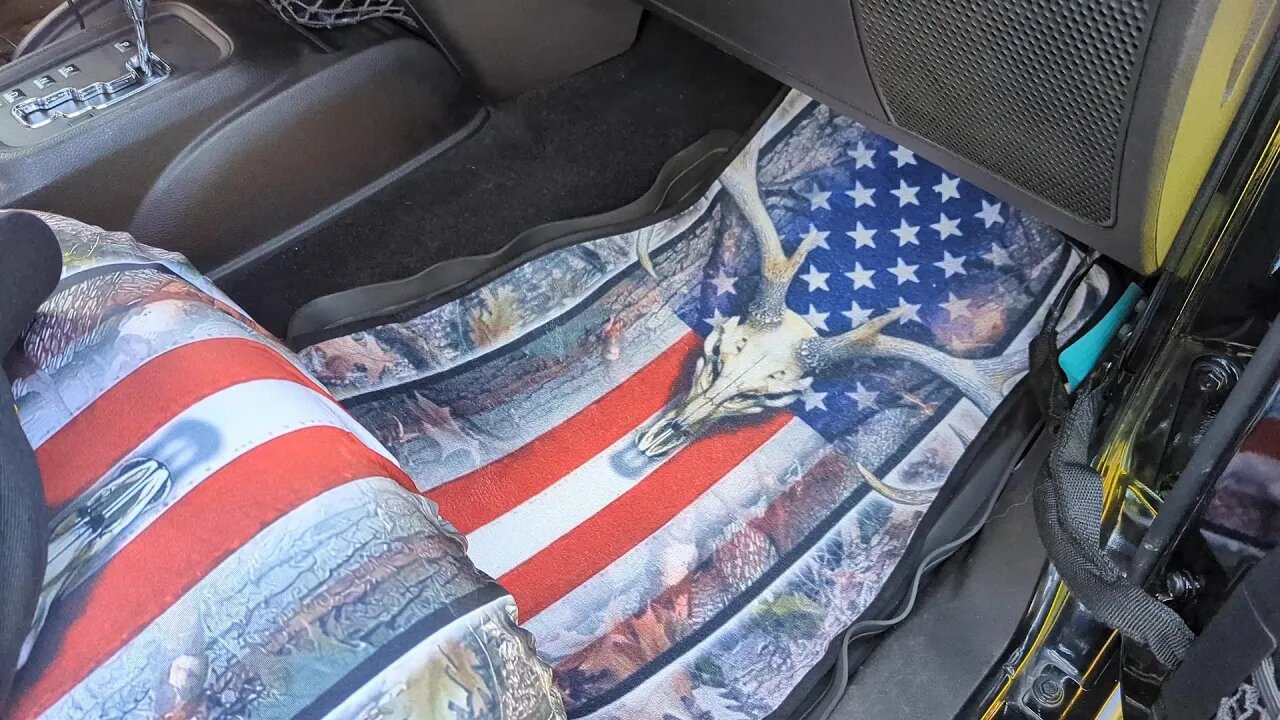 LedBack American Flag Wood Deer Skull Camo Universal Fit Front Rear Auto Floor Mats 4pcs Full Set