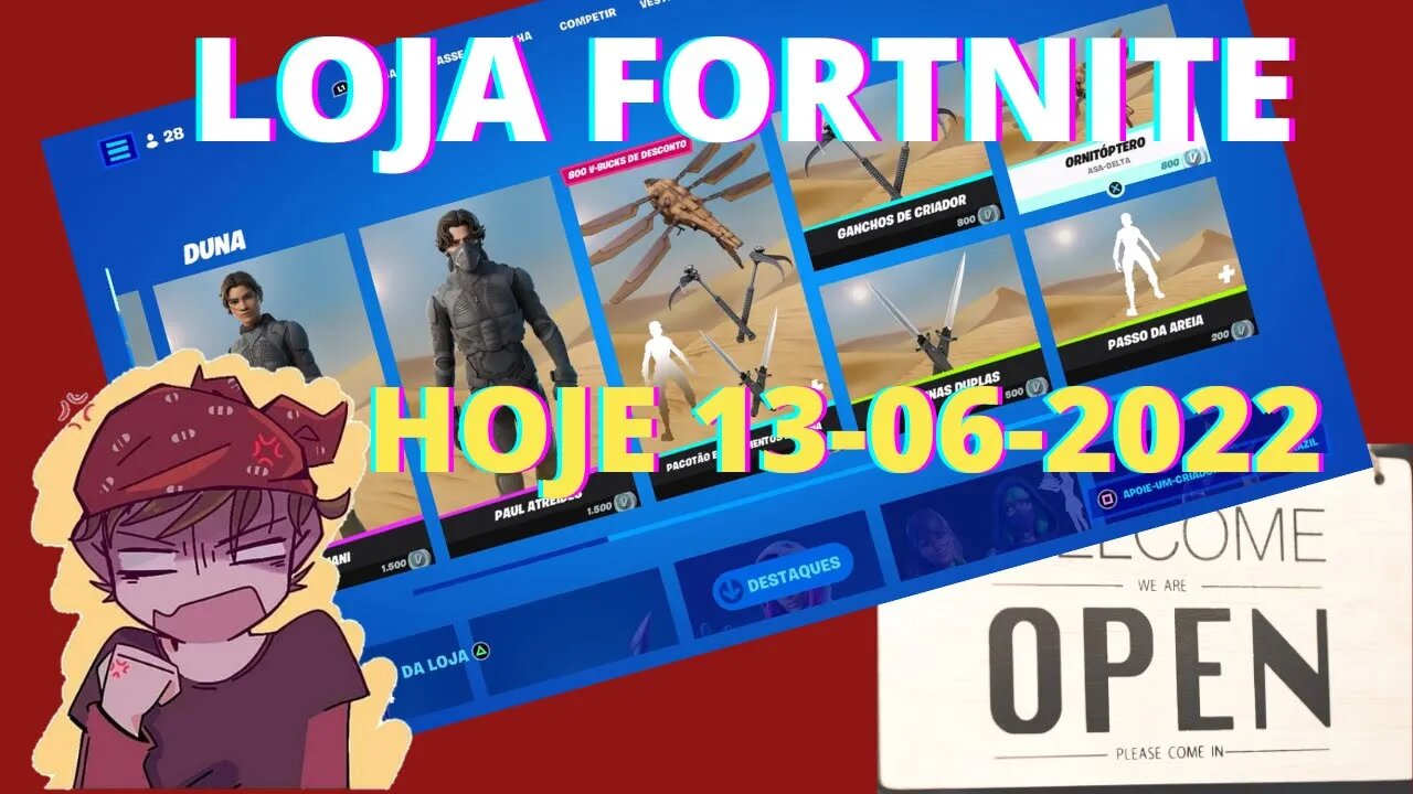 LOJA FORTNITE HOJE 13-06-2022