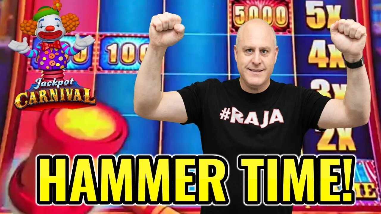 FINALLY! 🤡 LANDED THE RARE HAMMER BONUS ON BUFFALO JACKPOT CARNIVAL!