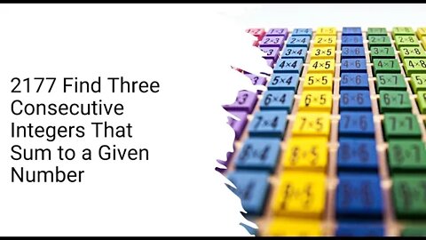 2177 Find Three Consecutive Integers That Sum to a Given Number