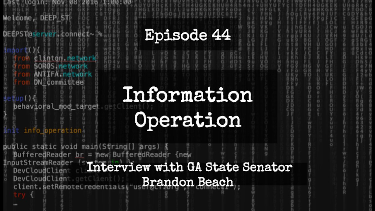 IO Episode 44 - Interview with GA State Senator Brandon Beach on 2020 Election Aftermath