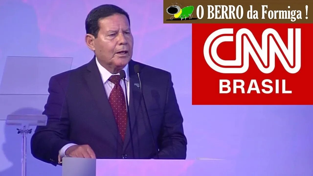 Mourão discursa no lançamento da CNN Brasil