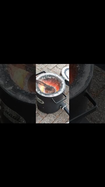 Molten metal flying around😱.