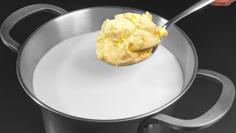 Just add butter to the boiling milk! Homemade cheese recipe in 5 minutes 