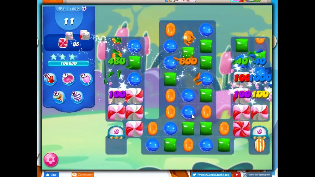 Candy Crush Level 1669 Talkthrough, 20 Moves 0 Boosters