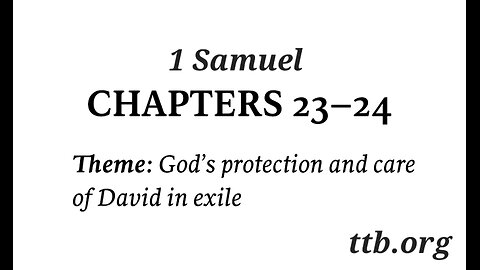 1 Samuel Chapter 23-24 (Bible Study)