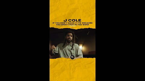 #jcole If you didn’t make it it’s because you didn’t put in the work. A🎥 @JColeNC