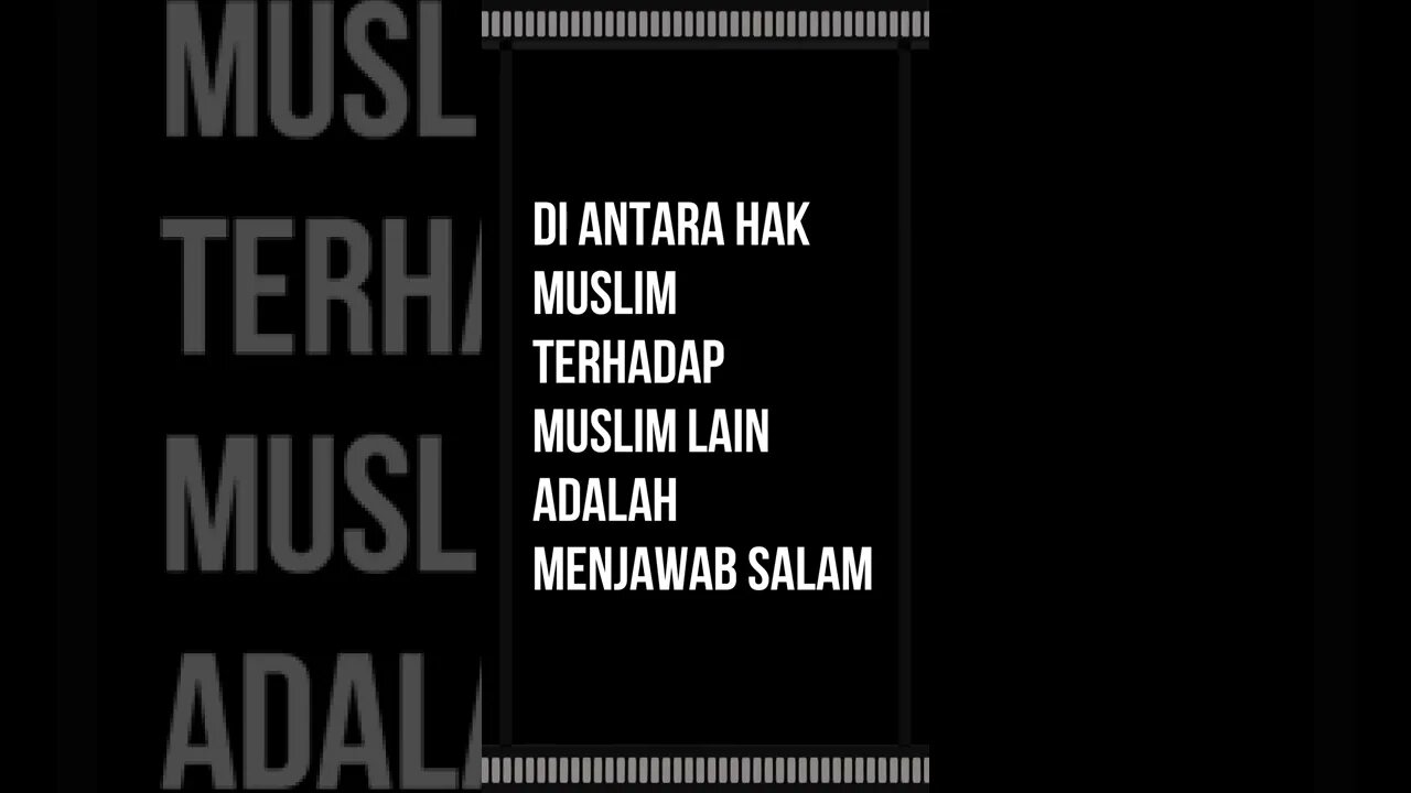 Di antara hak muslim terhadap muslim lain adalah menjawab salam