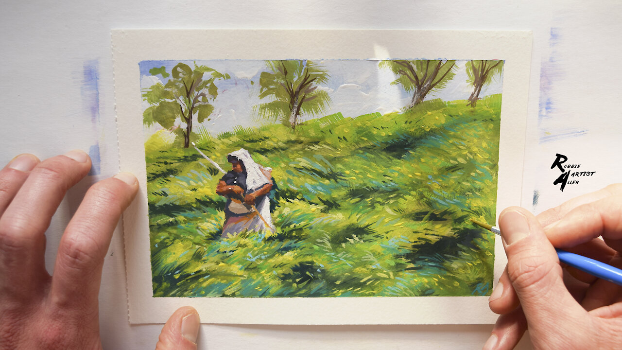 Tea Country - Landscape Painting In Watercolour & Gouache