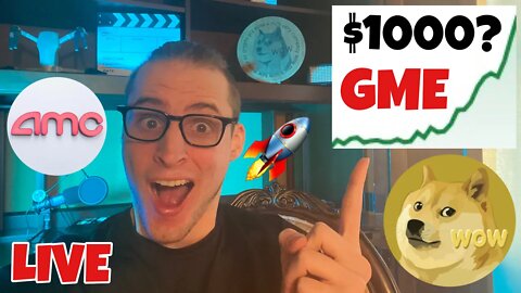 $1000 GME & AMC ⚠️ GAMESTOP STOCK LIVE ⚠️ Dogecoin is NEXT 🚀🚀🚀