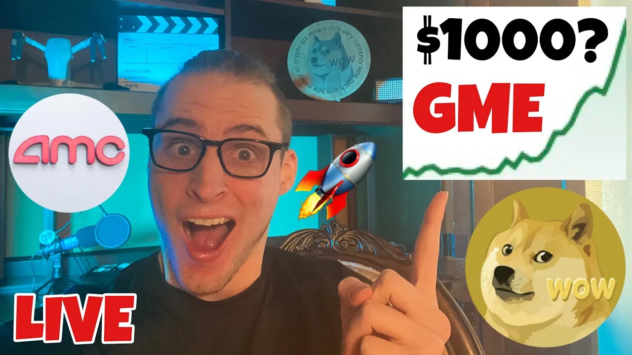 $1000 GME & AMC ⚠️ GAMESTOP STOCK LIVE ⚠️ Dogecoin is NEXT 🚀🚀🚀