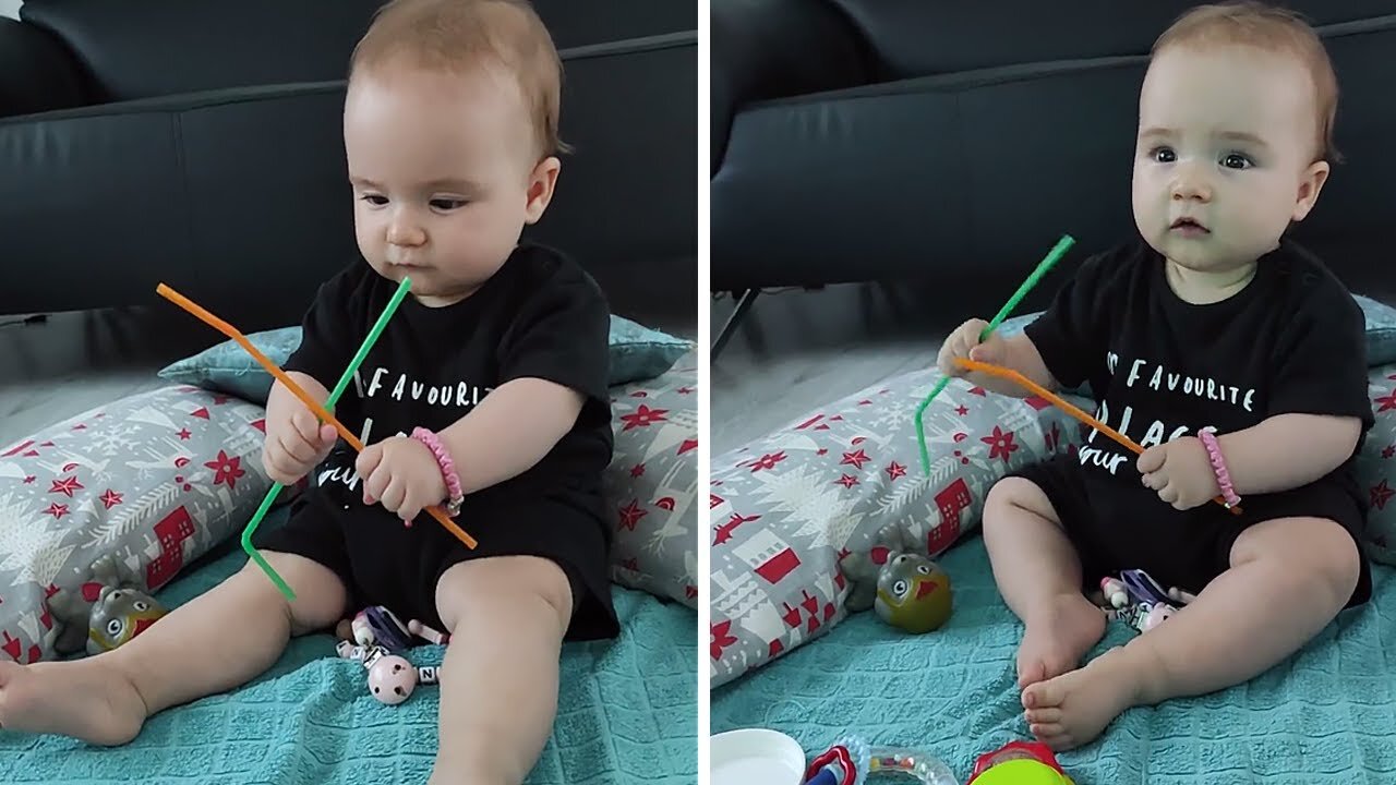 Adorable baby shows promising drumming talent