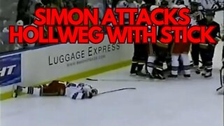 Chris Simon (Islanders) ATTACKS Ryan Hollweg (Rangers)