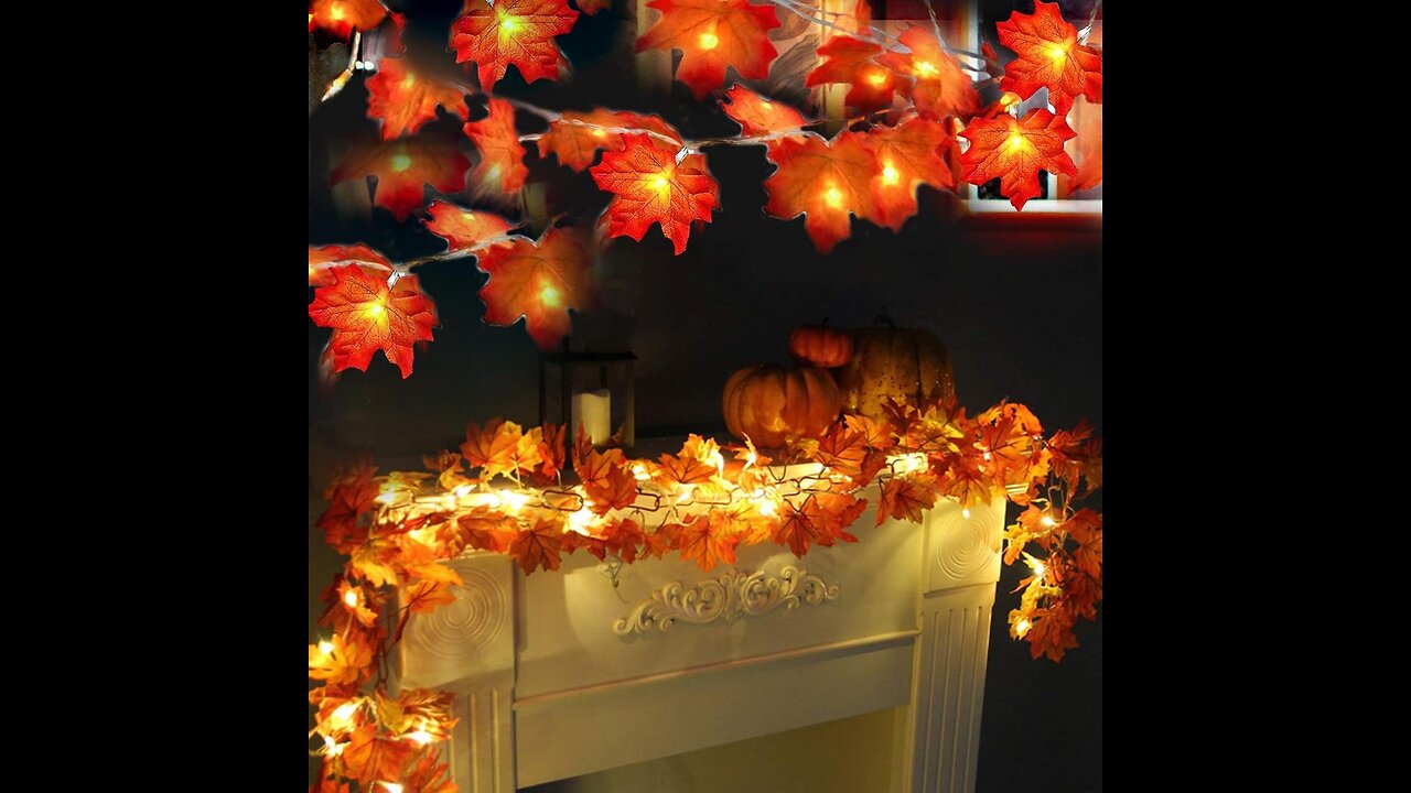 🍁 Festive Maple Leaf LED Garland – Perfect Fall & Thanksgiving Decor 🎃✨