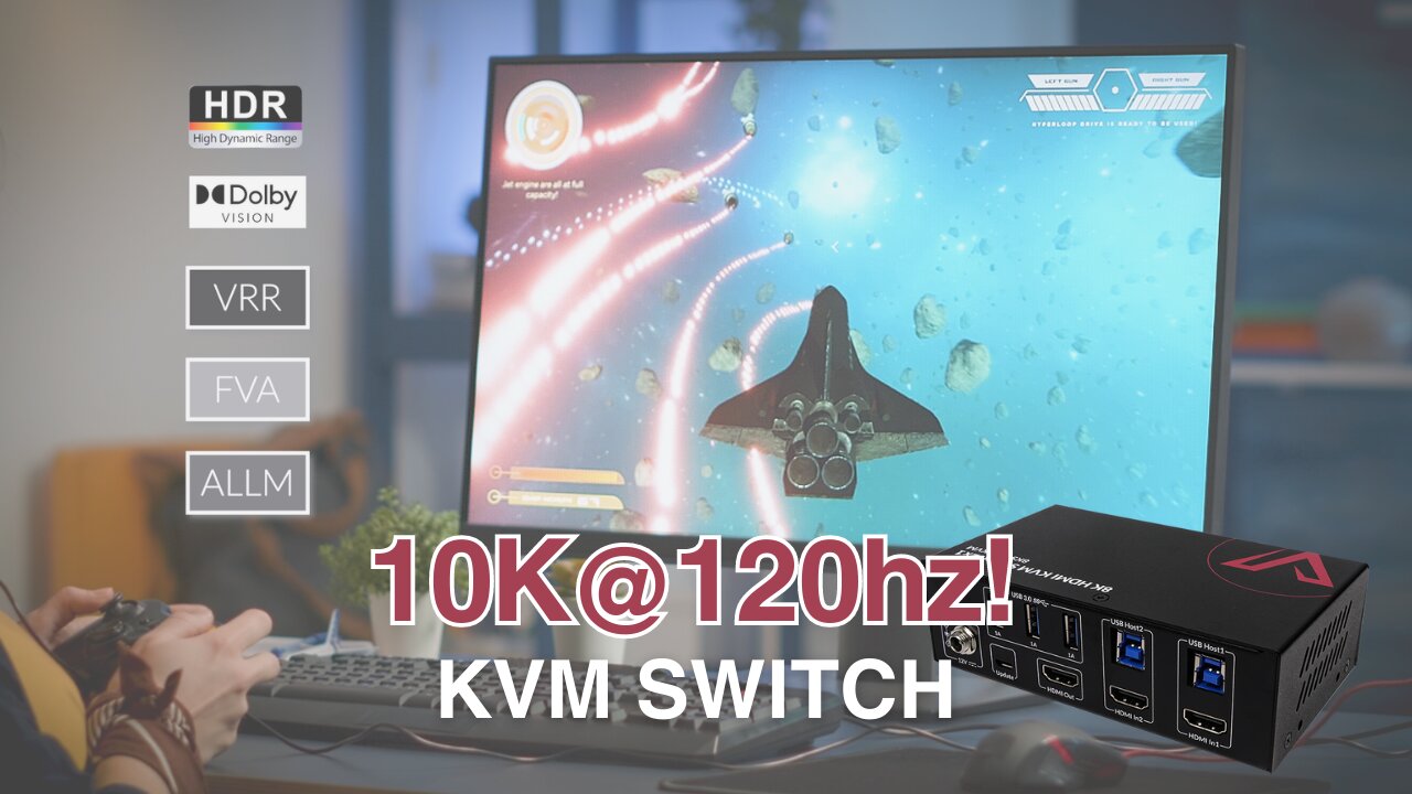 The 8K HDMI 2.1 KVM Switch for Xbox, PS5 Gaming Setup