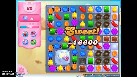 Candy Crush Level 695 Audio Talkthrough, 1 Star 0 Boosters