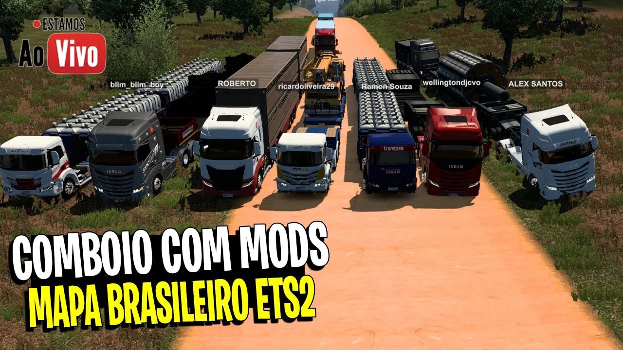 🔴 LIVE - ETS2 COMBOIO COM MODS BRASILEIROS MAPA BR BRASIL EURO TRUCK SIMULATOR 2 1.43 ETS2