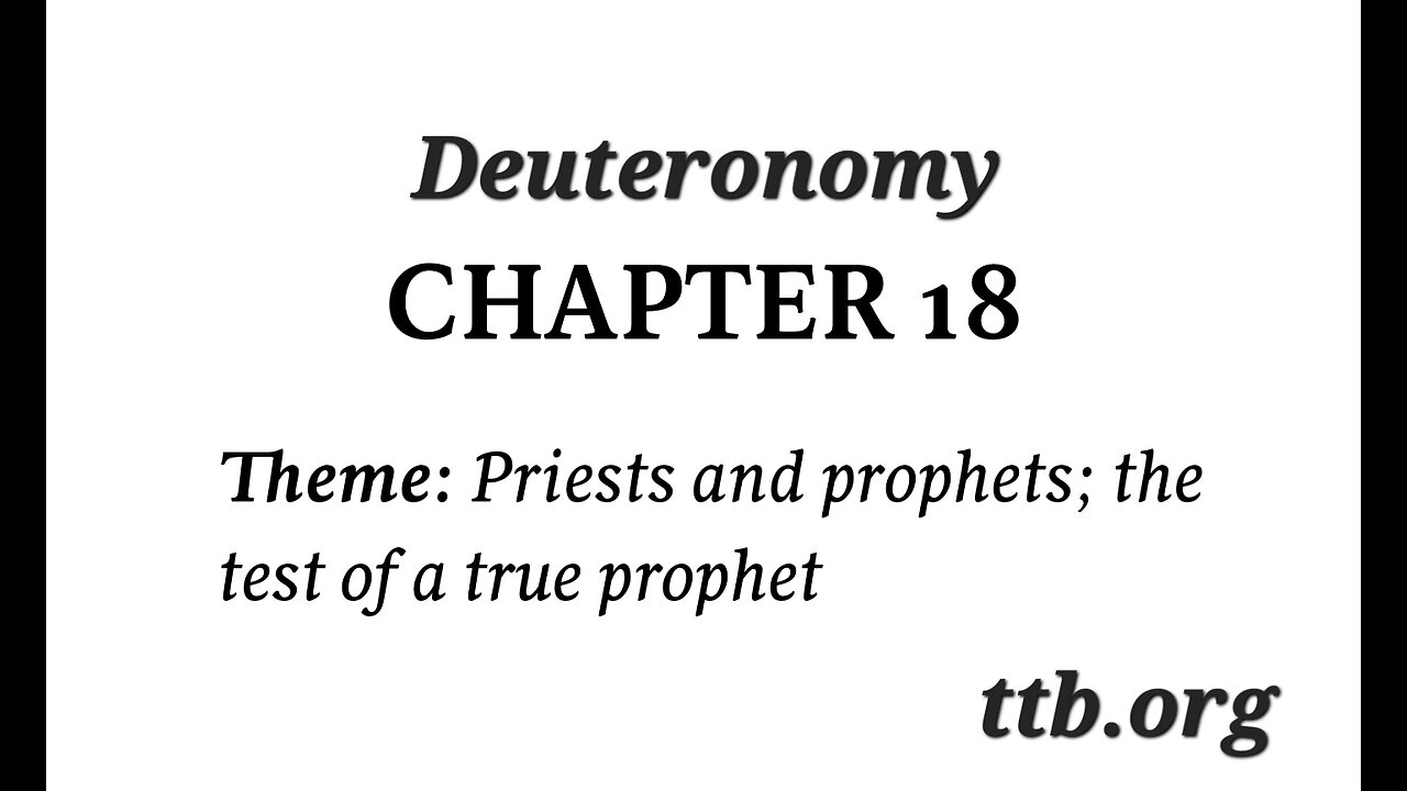 Deuteronomy Chapter 18 (Bible Study)