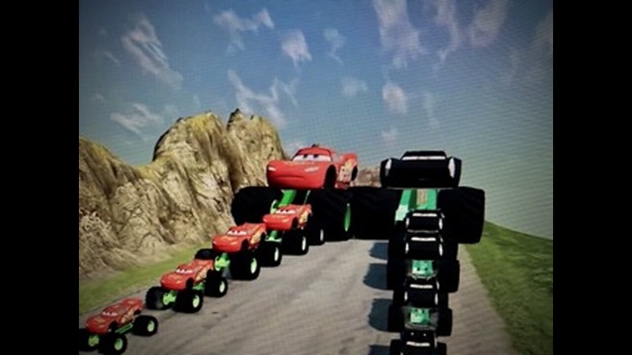 Lightning Mcqueen vs Big & Small jekson shtorm vs DOWN OF DEATH