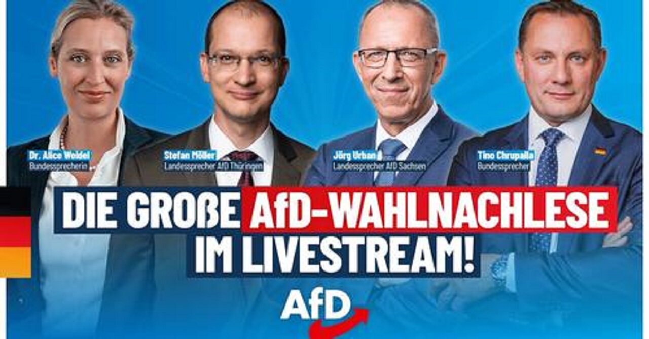 Wahlnachlese Thüringen & Sachsen: Weidel, Chrupalla, Möller & Urban live! - AfD