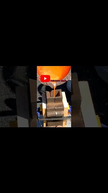 Casting a YouTube Keychain. #meltingcopper #youtube #youtubeshorts #diy #sandcasting