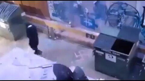Jewish man caught on CCTV spraying a swastika