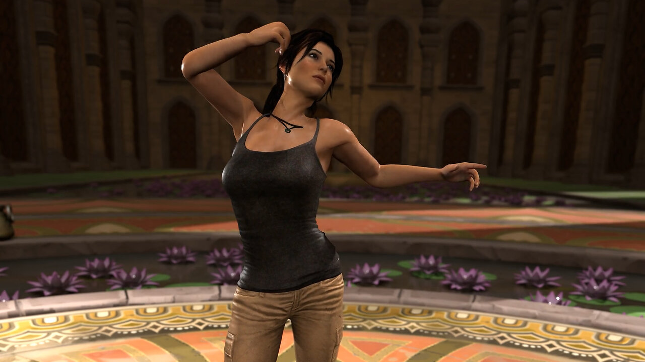 Lara Croft from Tomb Raider dances like a courtesan. A 3D Animated Blender short