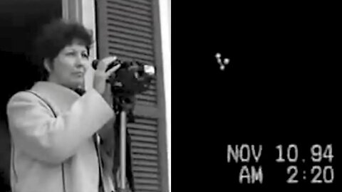 Barb Bergfeld on witnessing & filming a triangular-shaped UFO & lights in the sky, Owensville, 1994