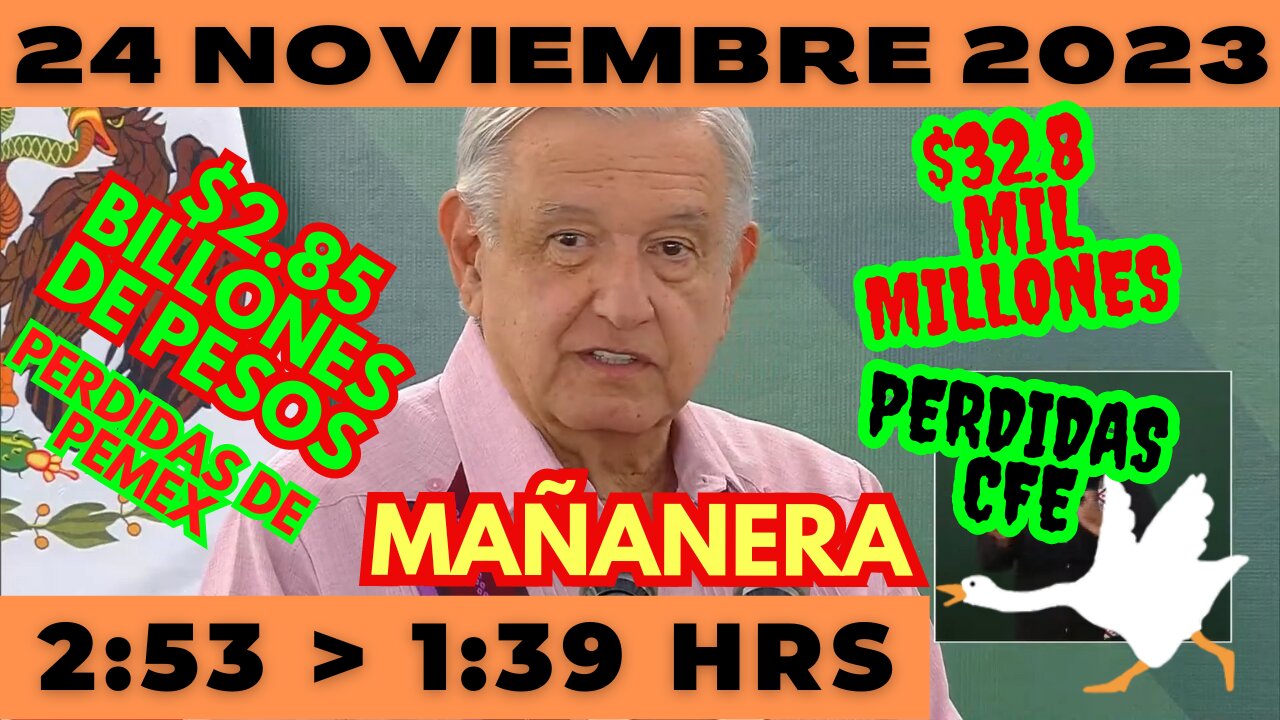 💩🐣👶 AMLITO | Mañanera *Viernes 24 de noviembre 2023* | El gansito veloz 2:53 a 1:39.