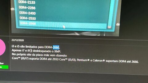 Memória RAM não aceita configurar frequência (XMP não aparece na BIOS)