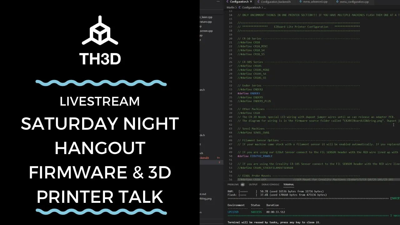 Saturday Night Hangout Firmware & 3D Printer Talk | Livestream