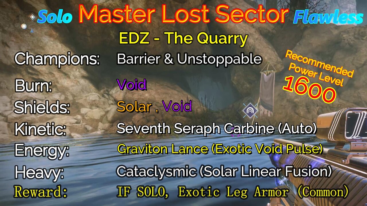 Destiny 2 Master Lost Sector: EDZ - The Quarry on my Warlock Solo-Flawless 11-28-22