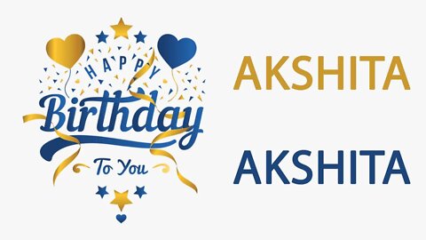 Happy Birthday to Akshita - Hindi Birthday Wish From Birthday Bash