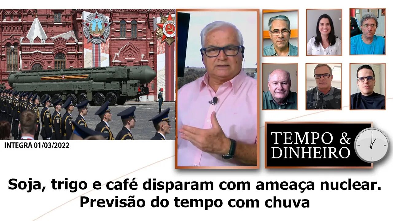 Soja, trigo e café disparam com ameaça nuclear. Previsão do tempo com chuva