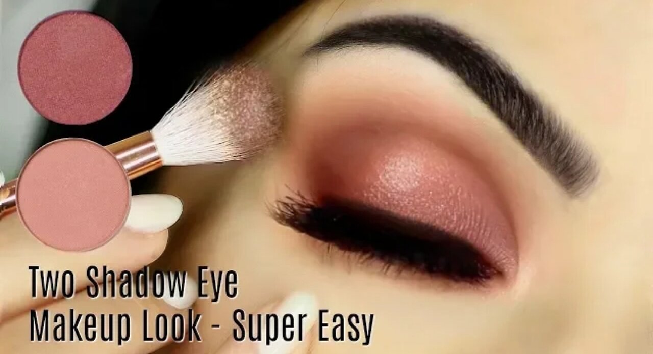 Beginners Eye Makeup Tutorial Using One Matte and One Metallic _ How To Apply Eyeshadow