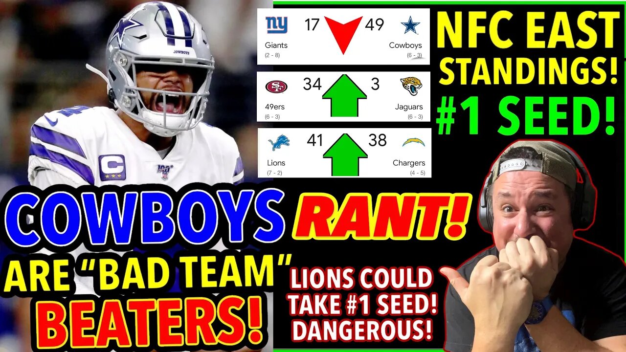 JOKE! THE COWBOYS ARE BAD TEAM BEATERS! PADDED STATS! NFC EAST GAMES AND #1 SEED! LIONS ARE A THREAT