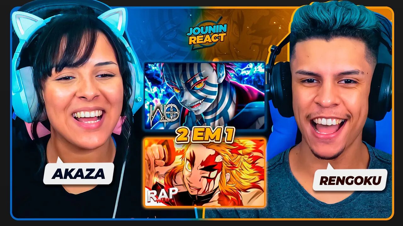 2 EM 1 - WLO | Rap do Rengoku & Espírito de Luta (Akaza) | [React Rap Nerd] 🔥