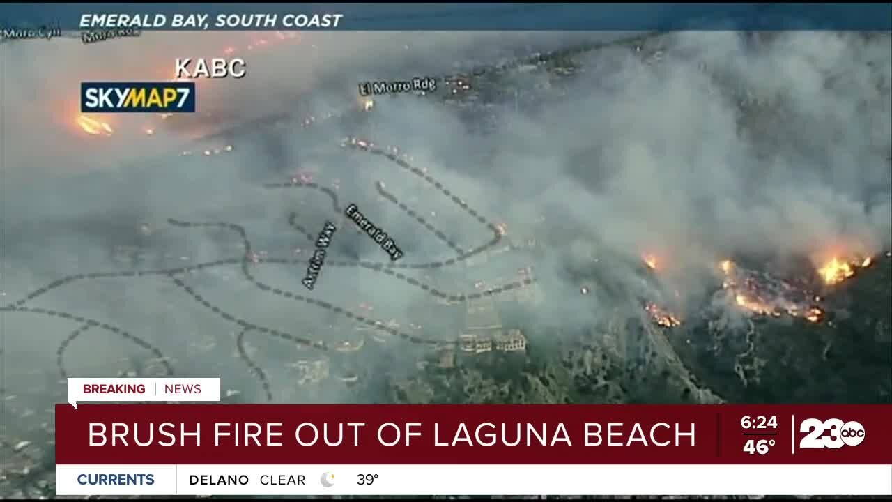 Brush fire forces evacuations in Laguna Beach