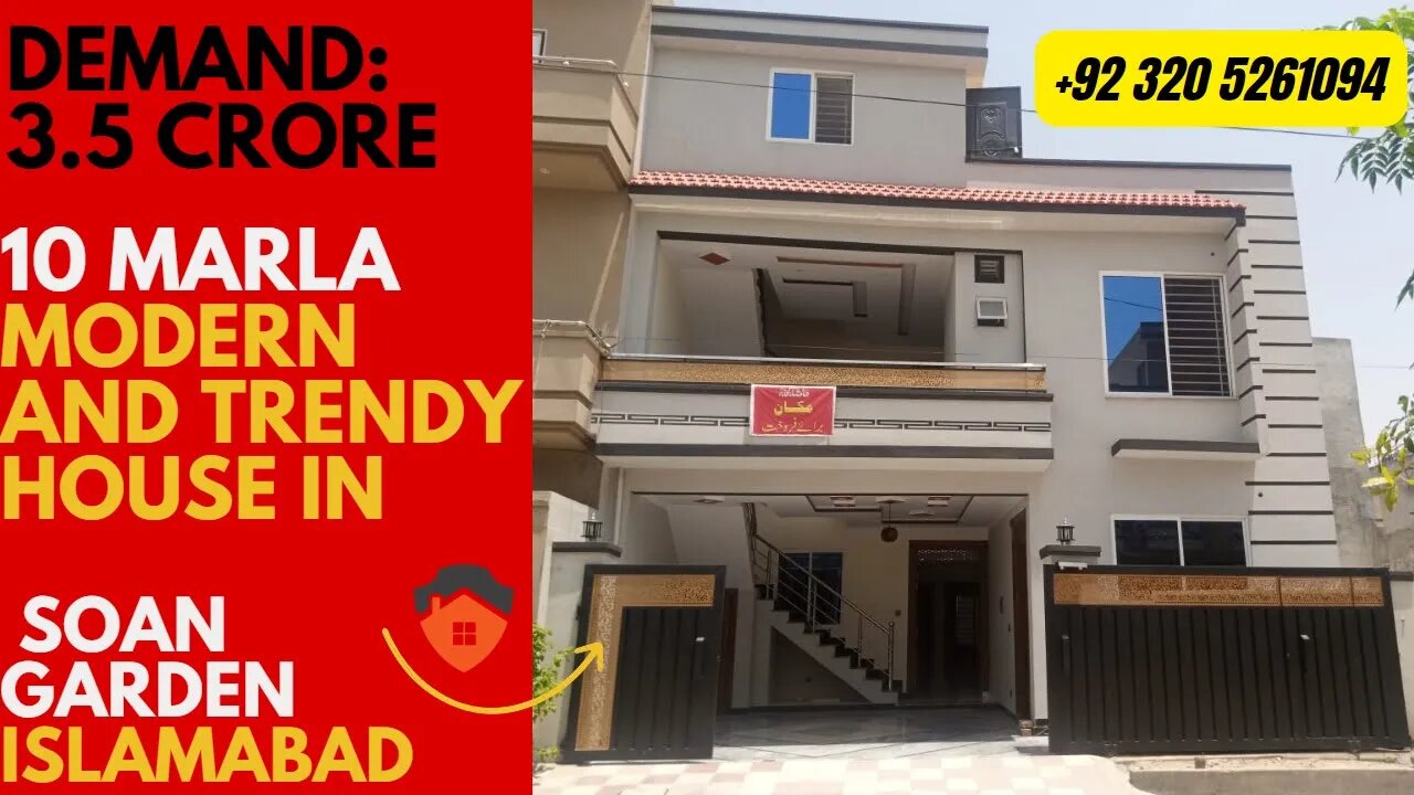 Modern 10 Marla Brand New house with Amazing Features in Soan Garden Islamabad Demand 3.5 Crore