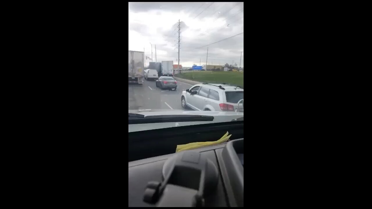 Truck Takes Bad Right Turn In Toronto