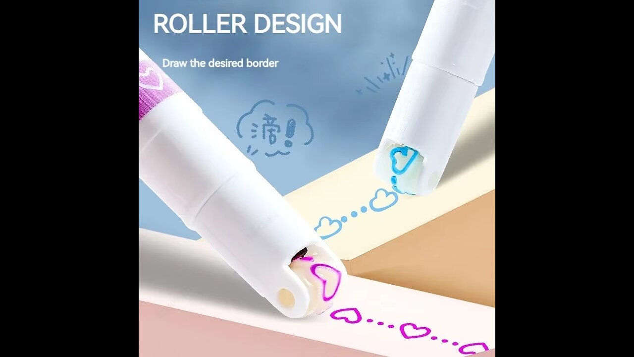 6Pcs/Set Flower Line Shape Highlighter Pen Roller Tip