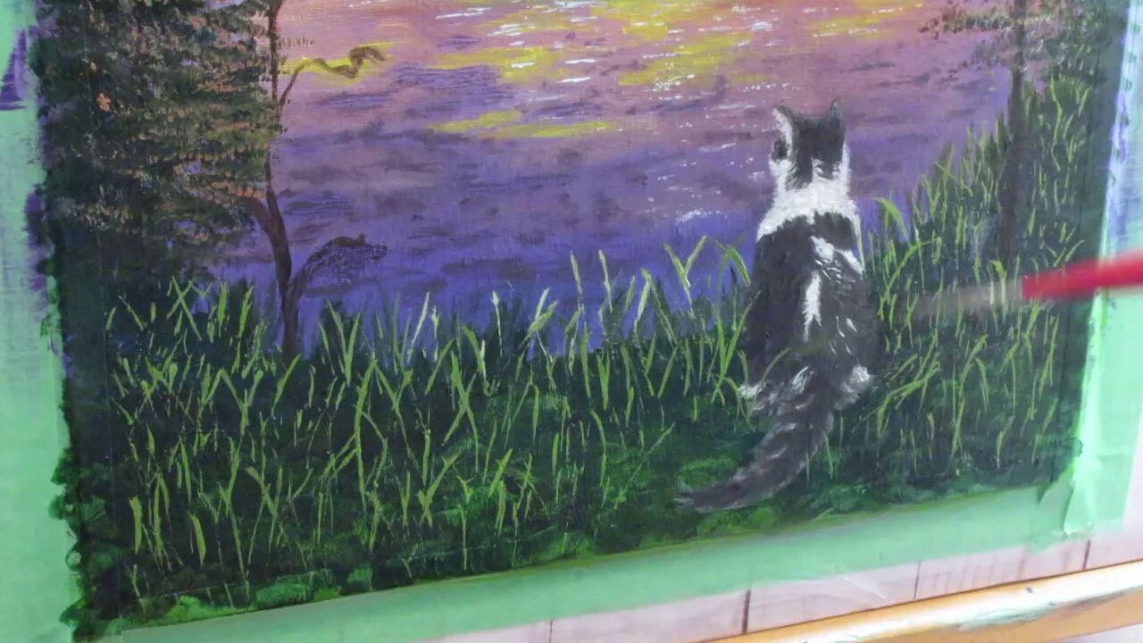 Timelaspe Oil Painting "Cat TV"