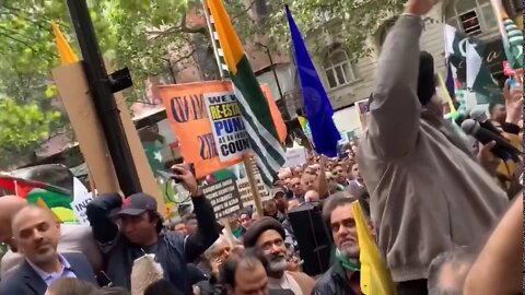 Khalistan Flag Hoisted Outside Indian HC London #Kashmir2Khalistan