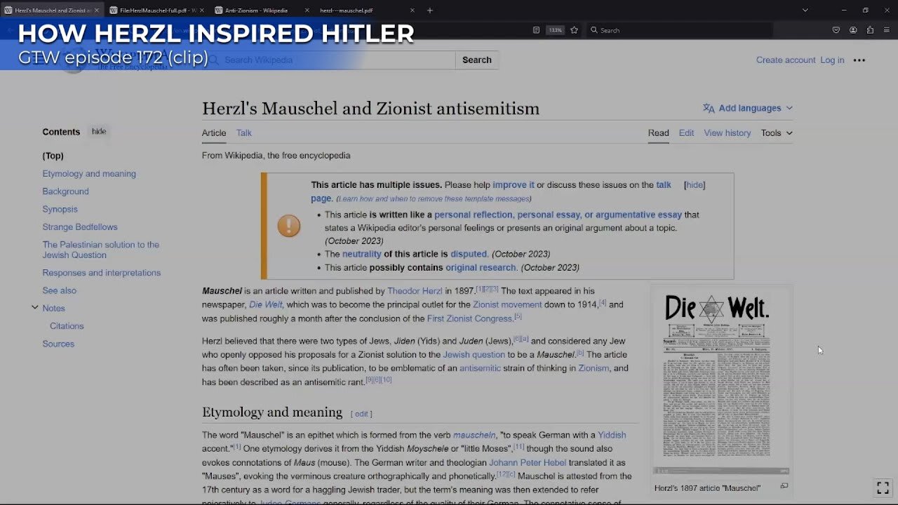 How Herzl Inspired Hitler | #GrandTheftWorld 172 (clip)
