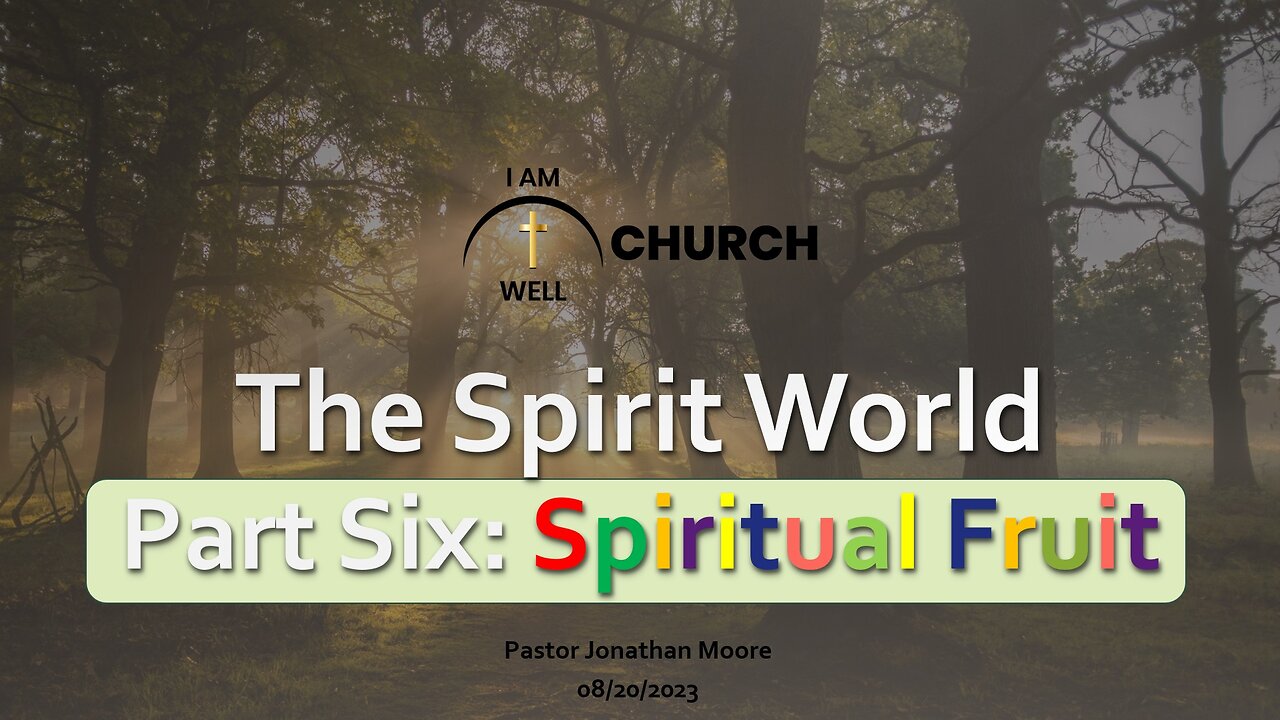 I AM WELL Church Sermon #10 "The Spirit World" (Part 6 "Spiritual Fruit") 08/20/2023