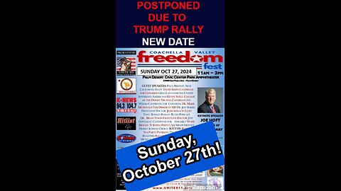 FREEDOM FEST RESCHEDULED FOR OCT 27TH! SEE YOU THERE!