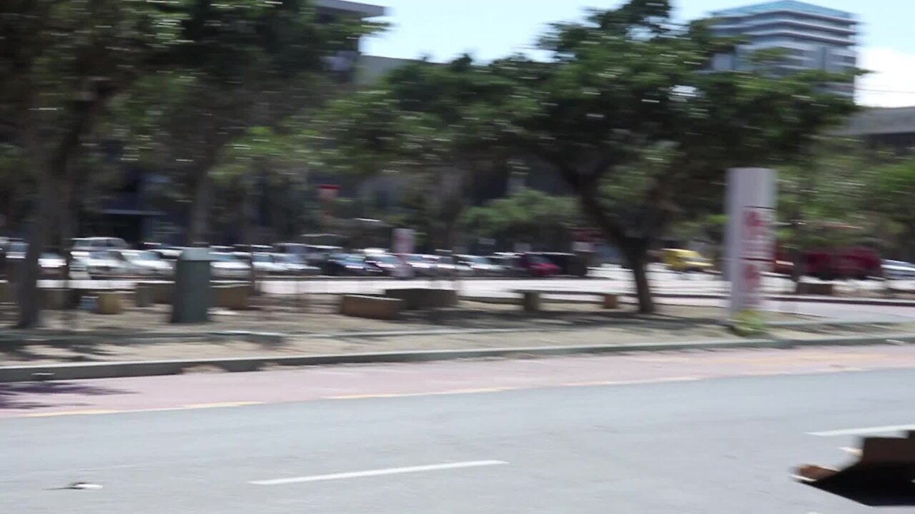 South Africa - Cape Town_ People struggling with wind in Civic Centre (Video) (LPr)