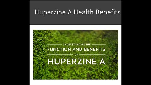 Huperzine A - Brain Boosting Benefits