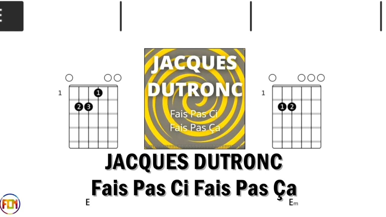 JACQUES DUTRONC Fais Pas Ci Fais Pas Ça GUITAR CHORDS & LYRICS